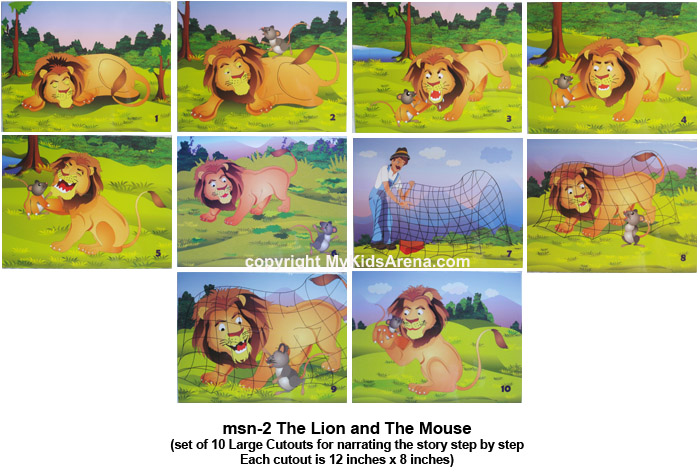 teachingnest-lion-and-the-mouse-chart-english-moral-story-laminated